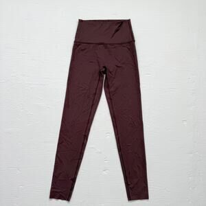 Aerie Chill Play Move High Waisted Leggings Burgundy, Size Small